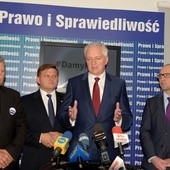 W konferencji wzięli udział (od lewej): Marek Suski, Wojciech Skurkiewicz, Jarosław Gowin i Adam Bielan