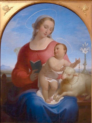 Tommaso Minardi „Madonna Różańca św.” olej na płótnie, 1840 Galeria Narodowa Sztuki Nowoczesnej i Współczesnej, Rzym