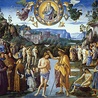 Pietro Vannucci, zwany Perugino „Chrzest Chrystusa”  fresk, ok. 1482 Kaplica Sykstyńska, Watykan