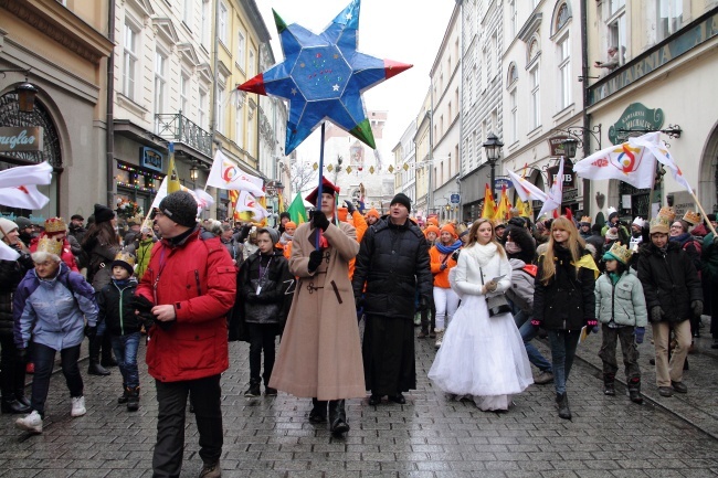 Krakowski Orszak Trzech Króli 2016 - człony niebieski i zielony