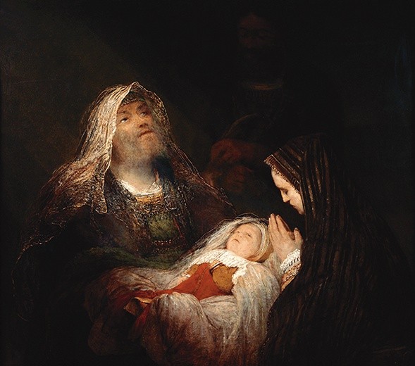 Arent de Gelder „Pieśń pochwalna Symeona” olej na płótnie, 1700–1710 Muzeum Mauritshuis, Haga