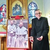 Ks. Wiktor Zajusz i błogosławieni franciszkanie w kościele w Krasowach