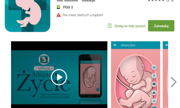Polska aplikacja pro-life dla Androida