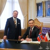 Spotkanie prezydenta Dudy z premier Norwegii