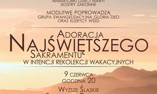 Adoracja Pana Jezusa przed rekolekcjami, seminarium śląskie, 9 czerwca