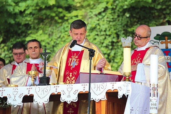 Głównym punktem obchodów była Msza Święta na dziedzińcu zamku.