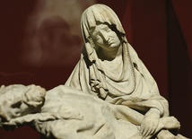 Pieta, rzeźba z wapienia z przełomu XIV i XV w., kościół św. Barbary w Krakowie.