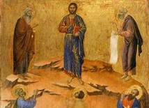 Duccio di Buoninsegna "Przemienienie Pańskie". Tempera na desce, 1308–1311, National Gallery, Londyn