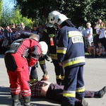 Pożar kościoła w Jawiszowicach - ćwiczenia strażaków