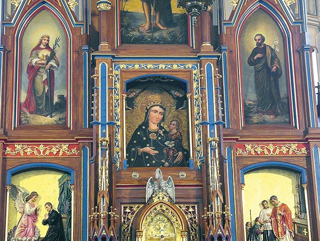 	Odnowiony obraz Matki Bożej z Dzieciątkiem w zrekonstruowanym ołtarzu głównym. Zwiedzanie świątyni  od 12.00 do 17.00. 