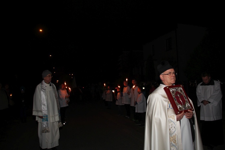 Powitanie ikony MB Częstochowskiej w parafii Miłosierdzia Bożego w Skierniewicach