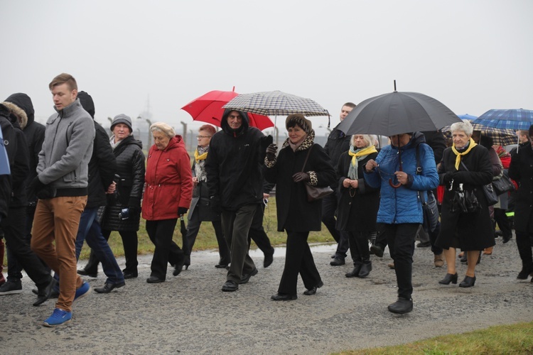 Z krzyżem przez były obóz zagłady Birkenau