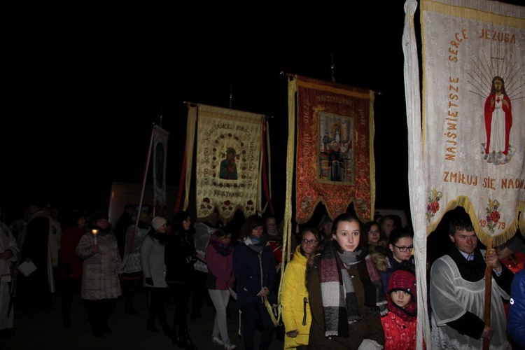 Powitanie ikony MB Częstochowskiej w parafii Grzymkowice-Byki