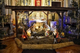 Szopka bożonarodzeniowa w parafii Matki Bożej Szkaplerznej w Strzegocinie