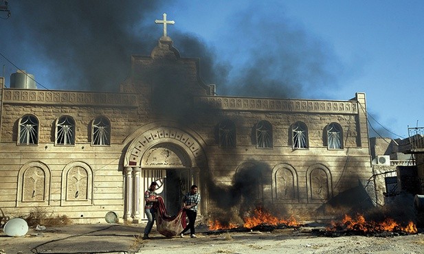 Kościół w irackim mieście Basiqa, które było w rękach islamistów. Nikt z tamtejszych chrześcijan nie ocalał.