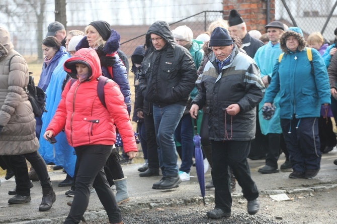 Droga Krzyżowa w intencji trzeźwości w byłym KL Birkenau 2017