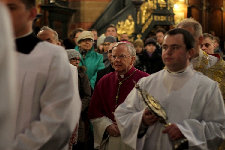 Abp Marek Jędraszewski w bazylice Mariackiej w dniu św. Józefa, patrona Krakowa