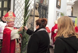 ▲	Eucharystia rozpoczęła się od poświęcenia palm i procesji.