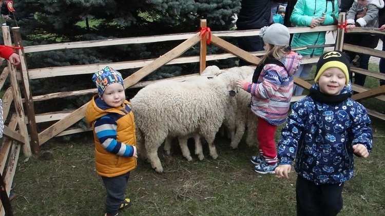 Święcenie pokarmów wspólnie z owieczkami 
