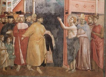 Święty Franciszek zostawia swoje ubranie ojcu i wyrzeka się dóbr ziemskich