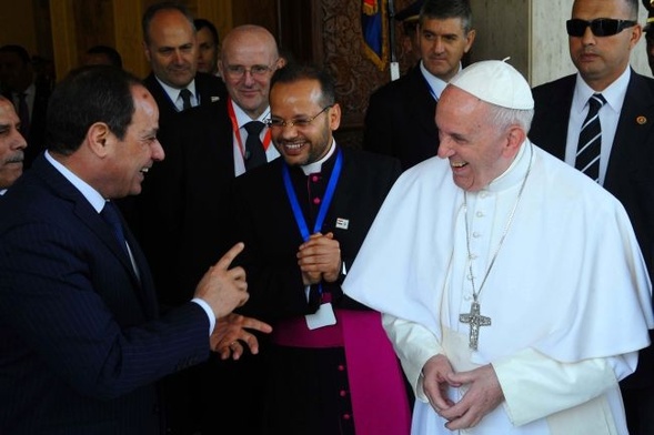 Papież Franciszek i prezydent Abdel Fattah al-Sisi