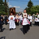 Powitanie ikony MB Częstochowskiej w parafii św. Maksymiliana w Głownie