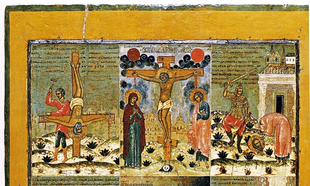 Autor nieznanyŚw. Piotr i sceny z życia świętych Piotra i Pawła tempera na desce, II poł. XVII w.Pskowskie Muzeum Państwowe, Psków