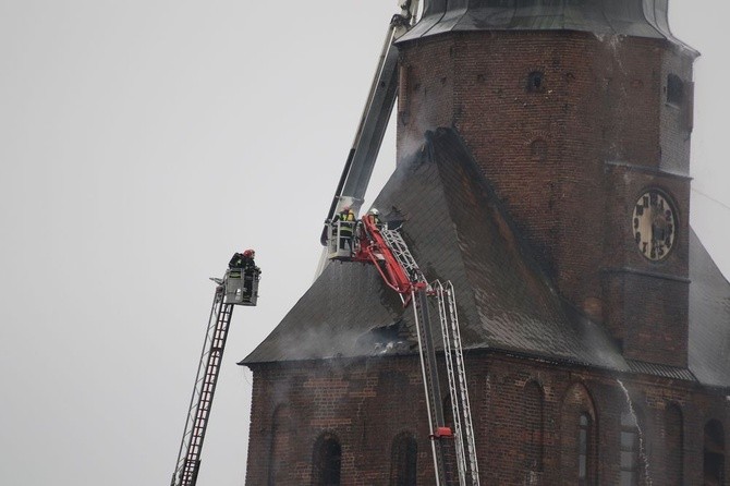 Akcja gaśnicza w katedrze