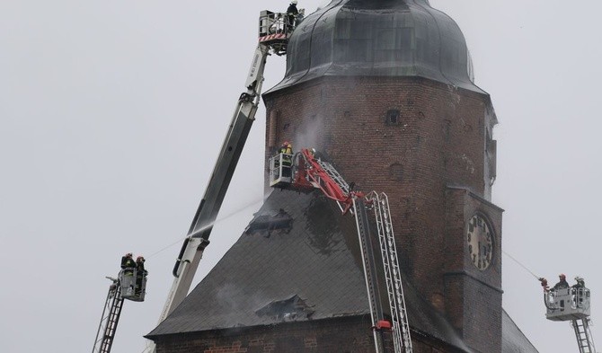 Akcja gaśnicza w katedrze