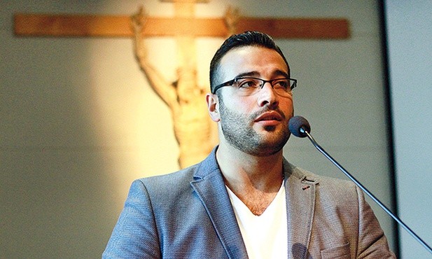 G. Dakkak podczas konferencji w Domu Pielgrzyma na Górze Świętej Anny