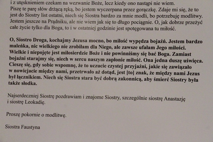 10. Noc Cracovia Sacra - wystawa listów św. s. Faustyny
