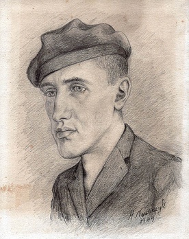 Portret Felicjana Łady wykonany w obozie przez współwięźnia w 1944 r.