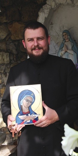 Pierwszą ikoną, którą napisał ks. Sebastian, jest ikona Matki Bożej Oblubienicy Ducha Świętego.