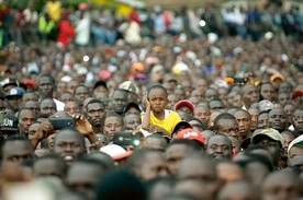 Tłumy na wiecu przedwyborczym.
18.10.2017  Nairobi, Kenia