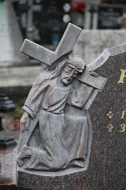 Fragment pomnika nagrobnego na cmentarzu przy ul. Sienkiewicza w Katowicach