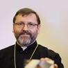 Arcybiskup większy Światosław Szewczuk podczas promocji książki „Dialog leczy rany” w Warszawie.