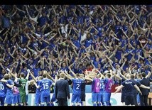 Euro 2016 Viking clapping of Iceland fans