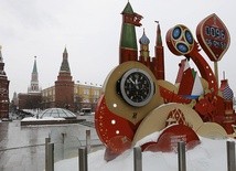 Ustawiony w pobliżu Kremla zegar odlicza czas do otwarcia mundialu  14 czerwca 2018 r.