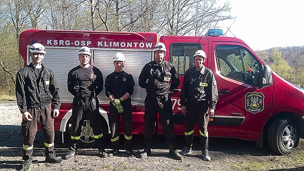 Strażacy ratownicy wysokościowi z Klimontowa.