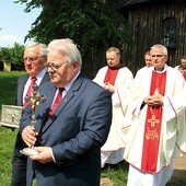 ▲	Procesja z relikwiami św. Wojciecha. Krucyfiks niesie Wojciech Zdziarski, starosta łęczycki.