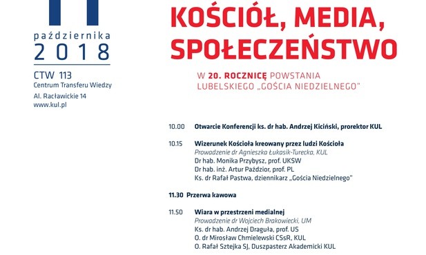 "Kościół, Media, Społeczeństwo" – konferencja z okazji 20-lecia lubelskiego „Gościa Niedzielnego”