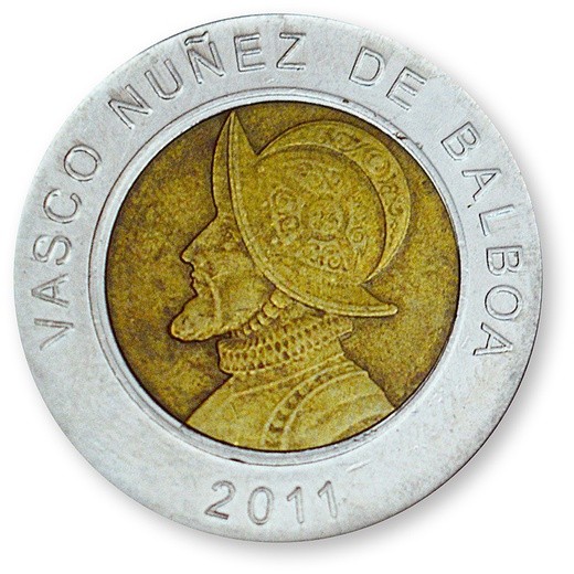 Vasco Núñez de Balboa na panamskiej monecie.