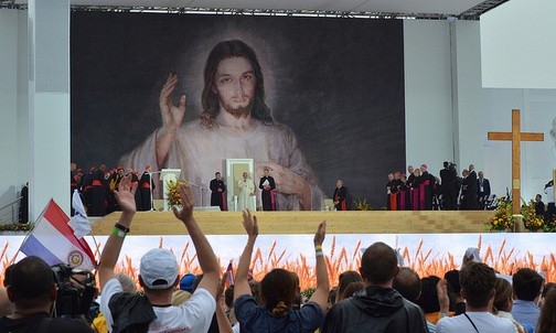 Powitanie papieża Franciszka na Błoniach