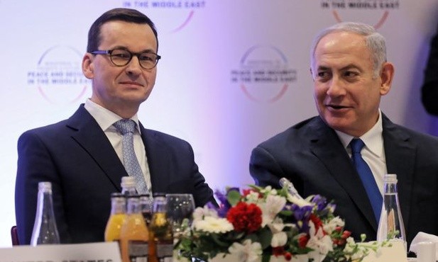 Premier RP Mateusz Morawiecki (L) i premier Izraela Benjamin Netanjahu (P) 