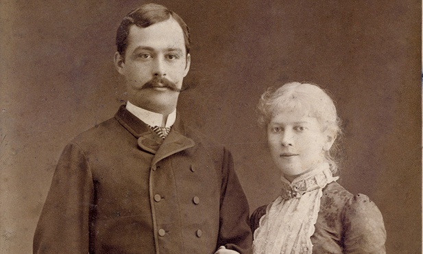 Wojciech Kossak z żoną Marią z Kisielnickich. Zdjęcie Walerego Rzewuskiego, Kraków 1885 r.