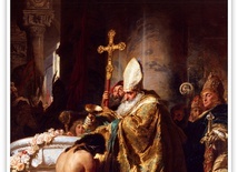 Gyula Benczúr "Chrzest św. Stefana", olej na płótnie, 1875, Węgierska Galeria Narodowa Budapeszt
