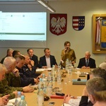 Posiedzenie zespołu zarządzania krzysowego w Sandomierzu. 