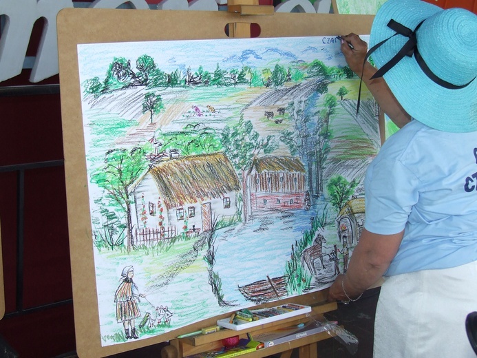Uczestnicy "Dni Reymonta" chętnie brali udział w konkursach, m.in. na namalowianie obrazu wsi za czasów Reymonta i obecnie.