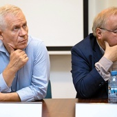 Marek Jurek i Aleksander Hall na konferencji z okazji 40. rocznicy wydania Deklaracji Ideowej Ruchu Młodej Polski.