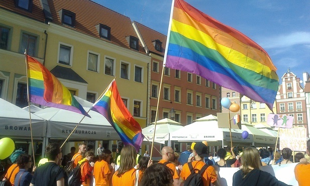 Podczas "marszu równości" we Wrocławu w 2016 roku
